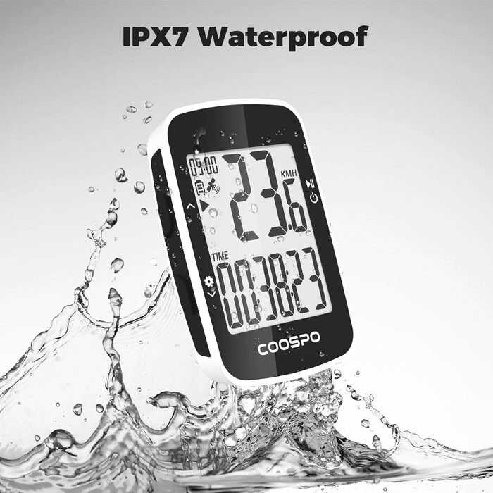 Велокомп'ютер COOSPO BC26 GPS, 2.3 дюйма, IP67, Пластик/Електроніка, Білий