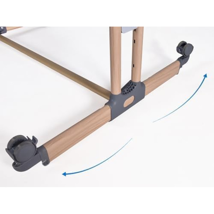 Дитяче ліжечко 4-в-1 від народження до 15 кг, додаткове ліжко з 5 регулюваннями висоти, з матрацом/складною бічною панеллю/колесами, ліжечко з сітчастої тканини, з функцією манежу, (сірий), 2luxe Leo