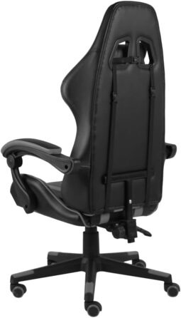 Ігрове крісло LAPOOH, офісне крісло, ігрове крісло, письмове крісло, обертове крісло, чорно-сіра штучна шкіра