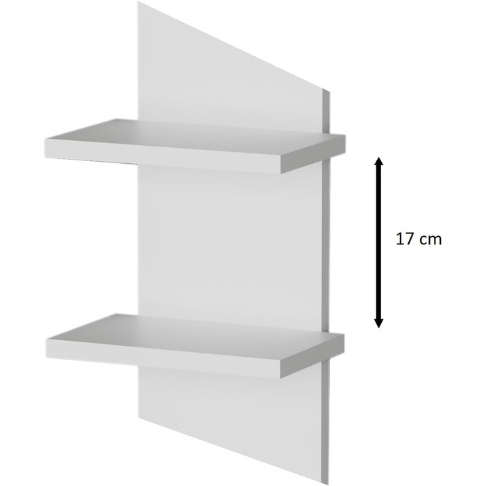 Настінна полиця MARAND, підвісна, 80 см Книжкова полиця з 5 полицями з ламінату матово-білого кольору, сучасна дизайнерська підвісна полиця для вітальні, офісу, коридору або кухні, легке складання, 5 полиць, матово-білий колір