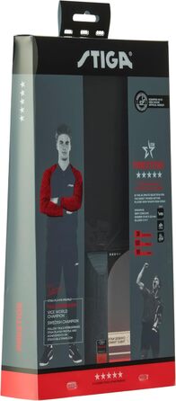 Ракетка для настільного тенісу STIGA Prestige 5-Star – професійна високошвидкісна ракетка для пінг-понгу, ITTF-схвалена, губка 2,0 мм, технологія WRB, зручне захоплення, одинична