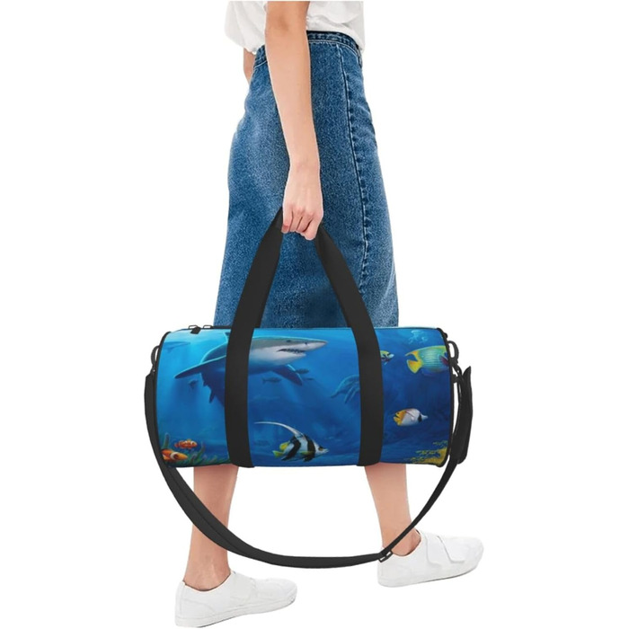 Спортивна сумка-мішок для подорожей Підводний світ, чорна, універсальний розмір, дорожня сумка на ніч