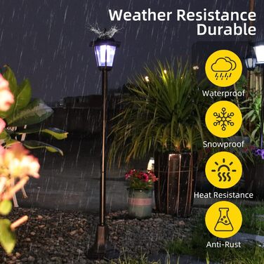 Різдвяний сонячний ліхтар з кашпо, 90 см, світлодіодний, водонепроникний, чорний, з різдвяним вінком