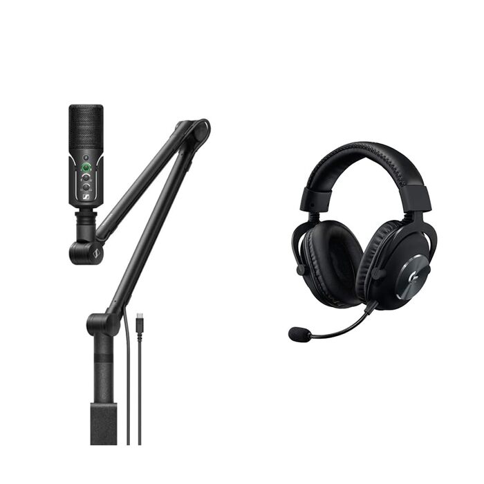 Набір для стрімінгу Sennheiser Profile з USB-мікрофоном та ігровою гарнітурою Logitech G PRO X з мікрофоном Blue VOCE