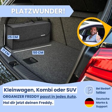 Організатор для багажника Freddy Складаний та надзвичайно міцний, нековзний на липучках - Практичні автомобільні гаджети та автоак