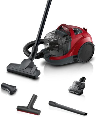 Безмішковий пилосос Bosch серії 4 BGS21CAR, гігієнічний фільтр, 10-річна гарантія на двигун, XXL насадка для оббивки, XXL насадка