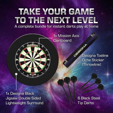 Мішень для дартсу Mission Darts Home Center, набір дартсу, що включає мішень для дартсу та 2 набори дартсу, рамка-пазл