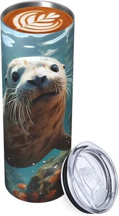 Кухоль з прямою трубочкою, 590 мл, запечатаний цуценя у воді, дорожній кухоль з принтом, підходить для кемпінгу, офісу та дому.