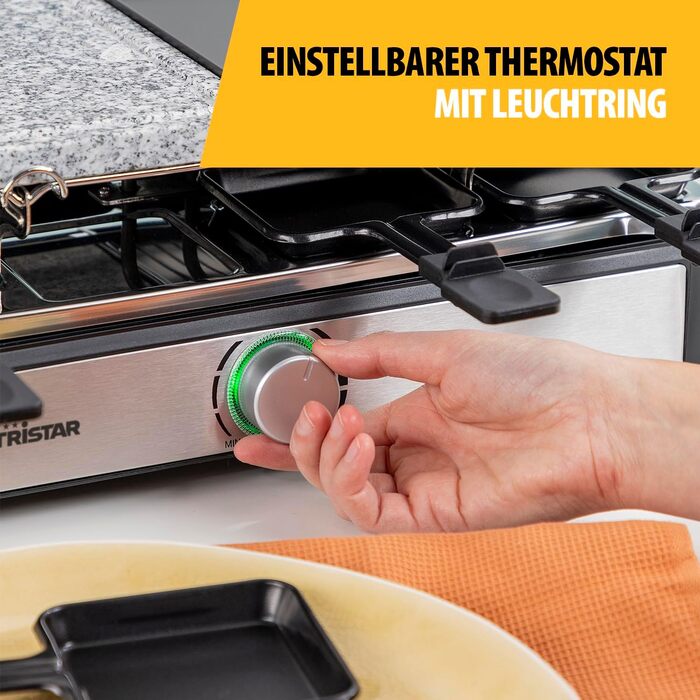 Раклет антипригарне покриття, світловий індикатор, функція гриля чорний, камінь, 2747