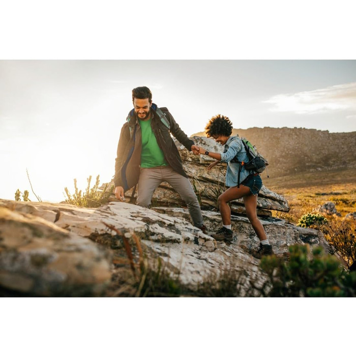 Розумний годинник Hama 8900 з GPS, водонепроникний IP68, функція телефону (сенсорний AMOLED-дисплей, голосове керування, спортивні режими, трекер сну, пульсометр, WhatsApp, годинник для бігу, пульсометр, фітнес-годинник) золотого кольору