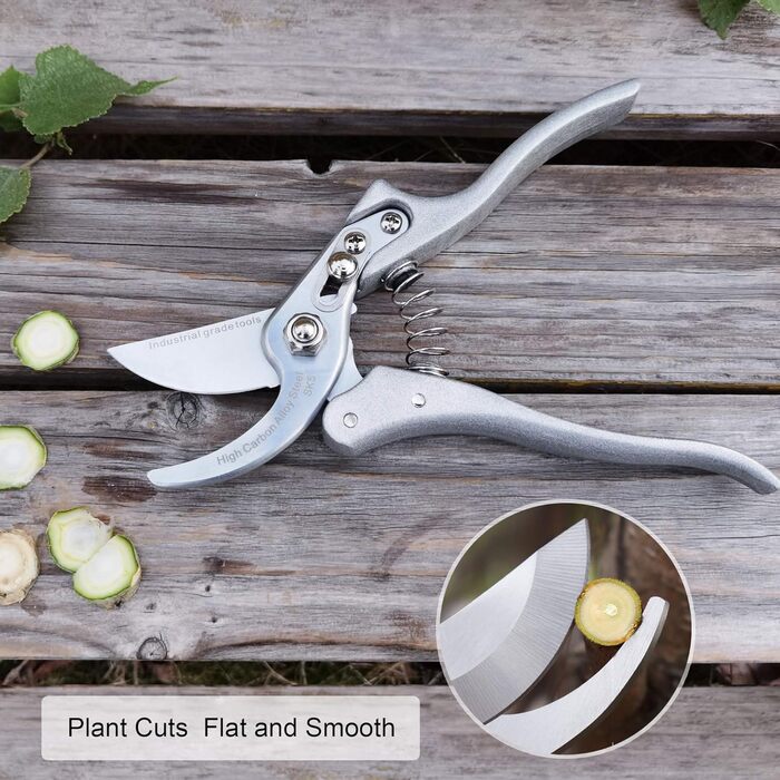 Садові ножиці з нержавіючої сталі, садові ножиці для зрізання квітів, обрізки рослин, дерев, живоплотів, бонсай, збору фруктів, зроблені в Японії, срібні