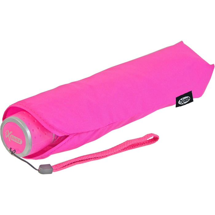 Жіноча складна парасолька з великим дахом - екстра світлий - неоново-рожевий