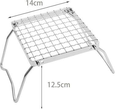 Портативний складаний гриль-стійка для гриля - , сріблястий, кріплення для варильної поверхні з нержавіючої сталі, підставка для пароварки, підходить для приготування чаю на плиті, пікніків, барбекю, кемпінгу тощо.