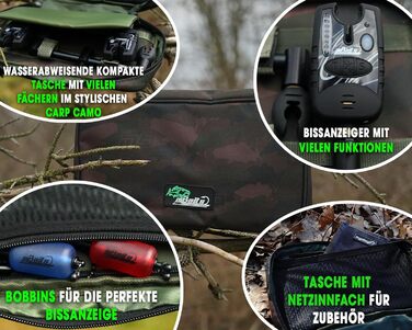 Підставка для вудилища Angel-Berger Magic Baits Black Quick Rod Pod з сумкою, індикатором клювання, підставкою для вудилища та шпулькою