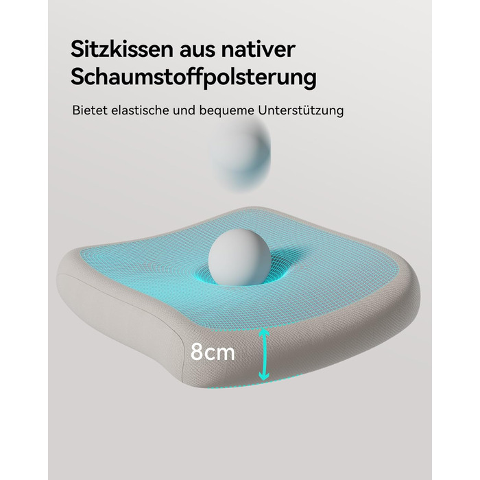 Ергономічне офісне крісло Hbada P1, стілець для роботи з регульованою поперековою опорою, стілець для домашнього офісу з 2D-підголівником, складними підлокітниками, обертове комп&39ютерне крісло, сірий колір