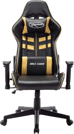 Ігрове крісло, офісне крісло, ігрове крісло, письмове крісло, обертове крісло, чорно-золота штучна шкіра