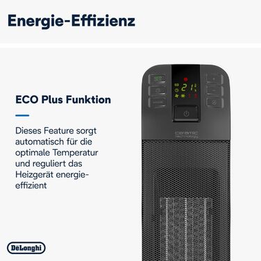 Керамічний обігрівач De'Longhi HFX65V20 (2000 Вт), чорний/сірий