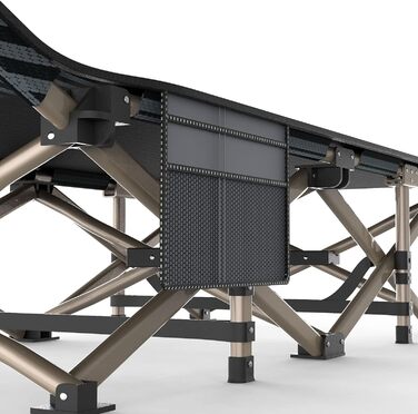 Розкладне ліжко для кемпінгу, розкладне гостьове ліжко до 200 кг, надзвичайно широке розкладне ліжко для використання на свіжому повітрі, в саду та в приміщенні