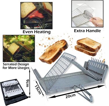 Піч Hobo вулична кемпінгова піч, дров'яна піч з нержавіючої сталі, з сіткою для гриля, газова плита 1-конфорочна Opt 3 Кемпінговий
