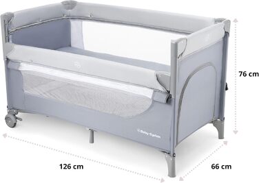 Дитяче ліжечко Moby-System Closely 3-в-1 - дитяче дорожнє ліжечко з пеленальною підкладкою, матрацом, сумкою для перенесення - регульована по висоті приліжкова ліжечка, манеж (6 предметів)