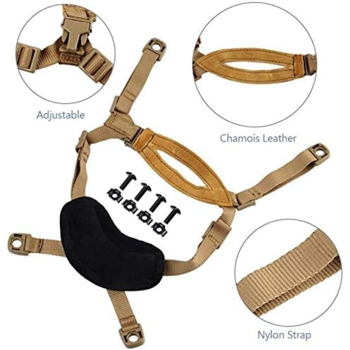 Шолом DONGKER AILOVA General Suspension X-Nape Adjustable Strap Helmet Accessories for ACH/MICH/Fast Helmet