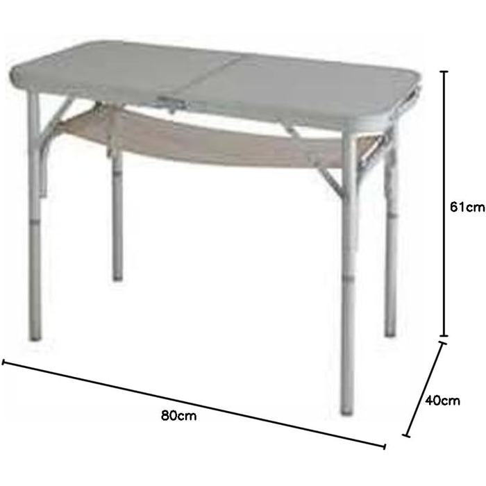 Складаний алюмінієвий кемпінговий стіл - STABIELO - Ширина 40 x 80 Довжина - 32/61 - з регульованими ніжками