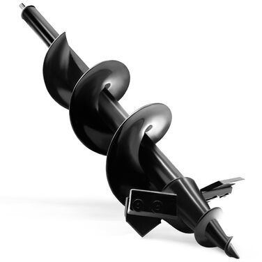 Бурильний свердло SYITCUN 10x60 см для твердого та кам'янистого ґрунту, важкий бур для посадки рослин з подвійним заточуванням, садовий спіральний бур та копач ям, сумісний з патронами 3/8 з шестигранним хвостовиком