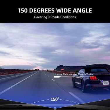 Автомобільна передня задня камера AZDOME M01 Pro Dashcam 1080P FHD з картою пам'яті 64GB, подвійна автомобільна камера з моніторин