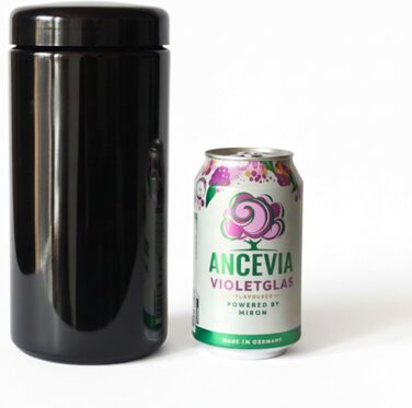 Елегантна скляна банка для зберігання ANCEVIA фіолетового кольору 1000 мл герметична ємність для зберігання з кришкою Банки для зберігання Miron, кришки, що закручуються, скляні контейнери з кришками, наприклад, для рису, мюслі, горіхів, кави, чаю та трав