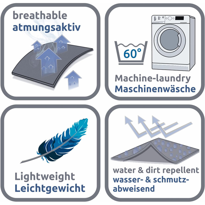 Ваш килимок для собак GEAR Lana 90 x 60 см Ковдра для собак, бавовна Oeko-TEX, м'яка, міцна, яку можна прати, для приміщень і на в