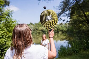 Неопреновий набір пляжних м'ячів Sunflex Splash з двома ракетками та двома м'ячами м'який і легкий надзвичайно міцний і водонепроникний (чорний)