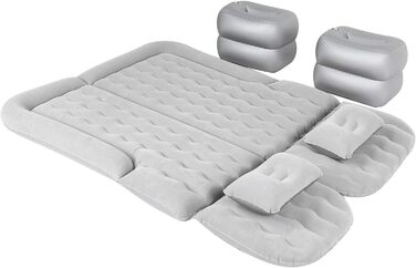 Надувне автомобільне ліжко, надувний матрац, кемпінгове ліжко, автомобільний надувний матрац, надувне, потовщене дорожнє ліжко, килимок для сну, аксесуари для кемпінгу (сірий)