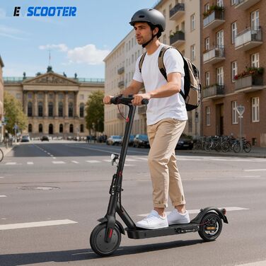 Електросамокат з дозволом на використання в дорожніх умовах, 10/8,5-дюймовий електросамокат, пікова потужність 500 Вт, максимальний запас ходу 40/30 км, подвійне гальмо та амортизація, підключення до додатку, складаний 3S, світлодіодне світло та світловід