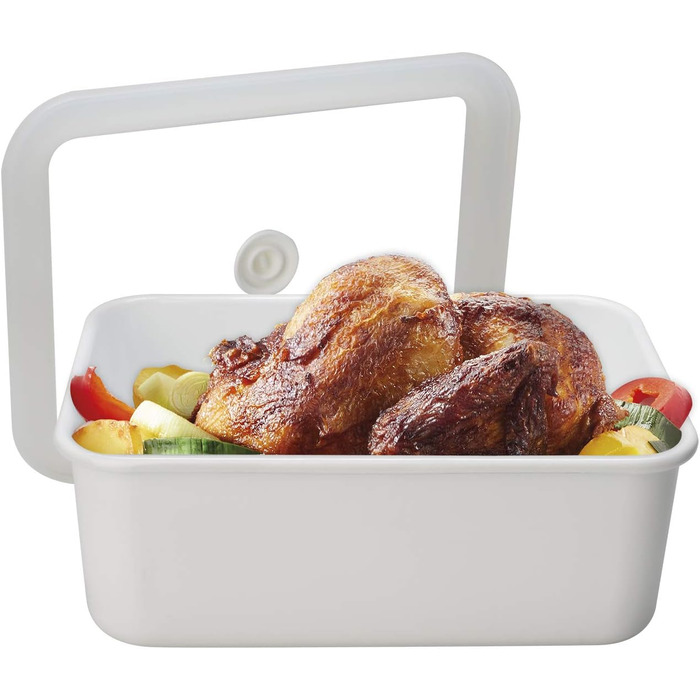 Емальований контейнер для зберігання продуктів у вакуумному герметичному контейнері XL 2,8 л 23,5 x 17,5 x 9,5 см Зберігає свіжість продуктів значно довше Захищає продукти від бактерій та цвілі Вакуумний насос не входить до комплекту