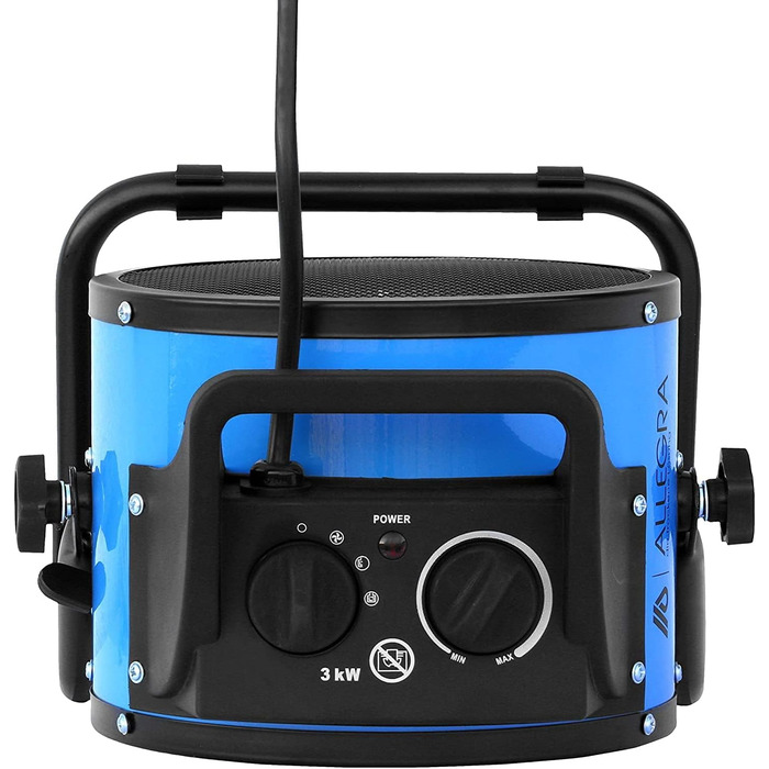 Тепловентилятор ALLEGRA PTC 3000 Вт Електричний вентилятор 230 В для дому та офісу Безпечний керамічний PTC обігрівач з термостатом та захистом від перегріву Портативний додатковий обігрівач