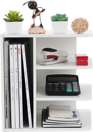 Відділення дерев&39яний органайзер для офісного столу формату A4 Тримач для документів Лоток для файлів Тримач для журналів Лоток для листів Організатор для паперових журналів, білий, 4-