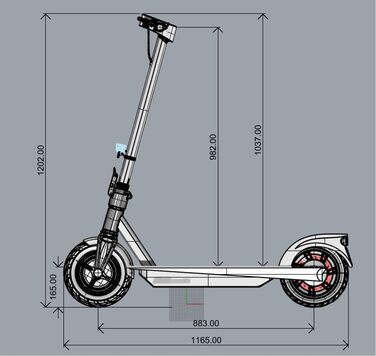 Самокат з допуском до дорожнього руху Paul 2023, двигун Bosch 500 Вт, запас ходу 75 км, вантажопідйомність 150 кг, акумулятор 14.7 Ач