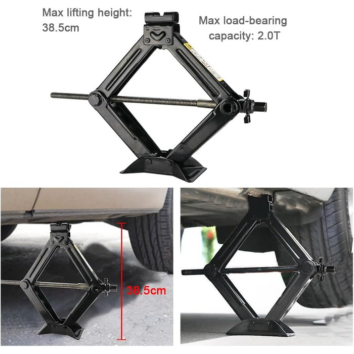 Комплект ножичного домкрата, автомобільний домкрат 2t із замками з храповим механізмом, гайковий ключ для колісної гайки з 2 вставками, маневровий домкрат для автомобільного домкрата з ручним кривошипом для автомобільного позашляховика, висота від 105 мм 