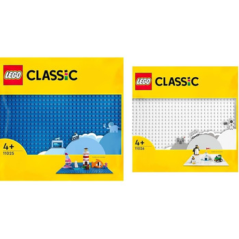 Конструктор LEGO Classic 11025 і 11026, синя та біла базові пластини