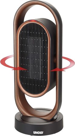 Обігрівач Unold 86535 3D - мідний/чорний, 1800 Вт, захист від перегріву, клас захисту II, вентиляція, тепле повітря, гаряче повітря, 3D циркуляція повітря - коливання 80