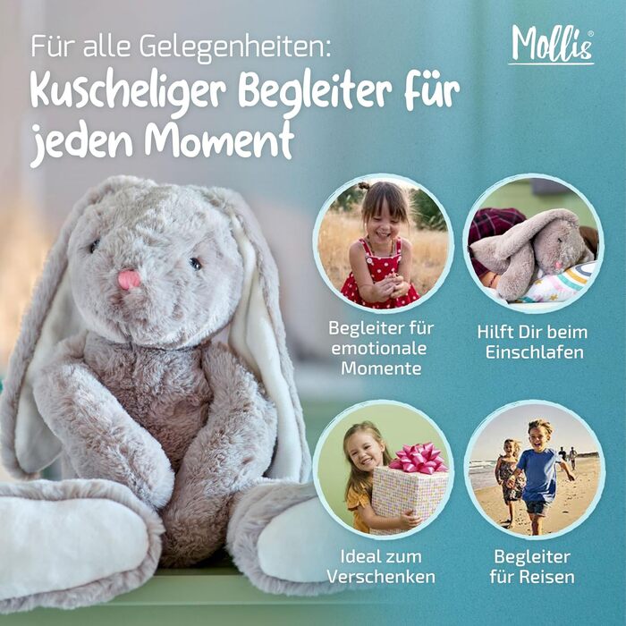 М'яка іграшка Mollis Кролик, 60 см, плюш