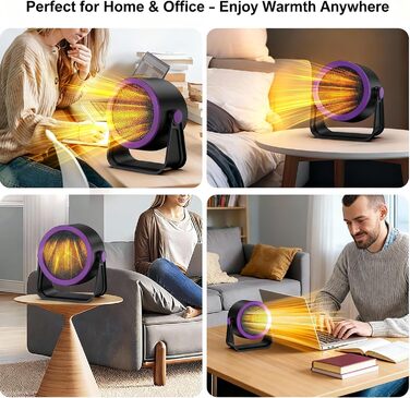 Портативний вентилятор-обігрівач, швидконагріваючий персональний настільний обігрівач із захистом від перегріву, тихий міні-обігрівач для офісу (під столом), спальні та приміщень