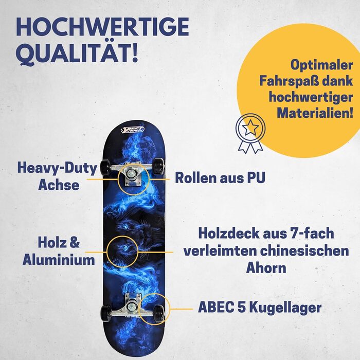 Скейтборд Lion Pro Sport найкращий спортивний скейт з міцною дерев'яною декою ABEC-5 підшипники для початківців та досвідчених повний компліт 31" канадський клен стрит трюки парк оригінал 2025