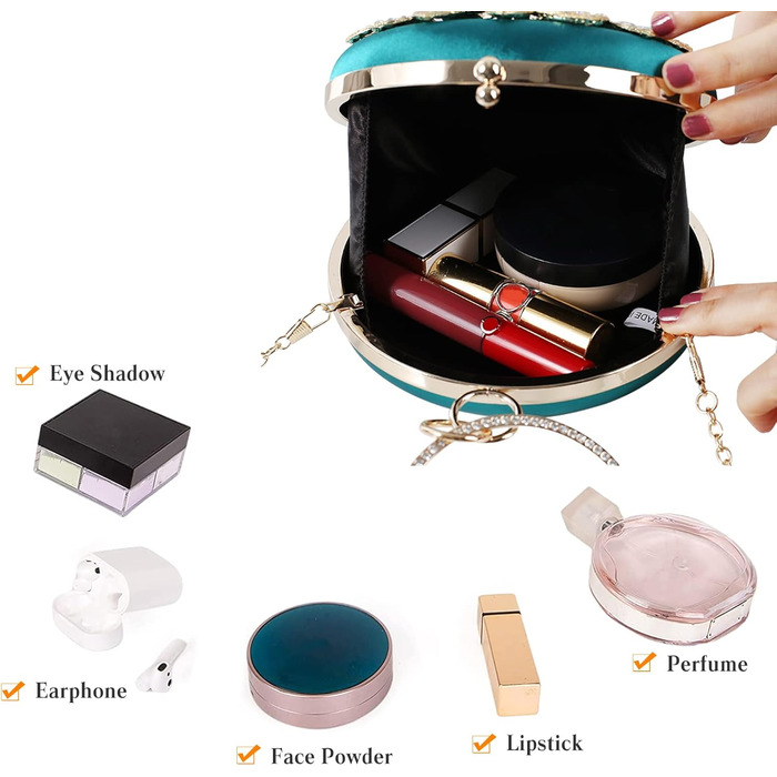 Елегантна вечірня сумочка зі стразами для нареченої, клатч з діамантами, розкішна сумочка на зап'ясті з від'ємним ланцюжком. Маленька сумочка для весілля, вечірки, танців, дня народження, чорна.