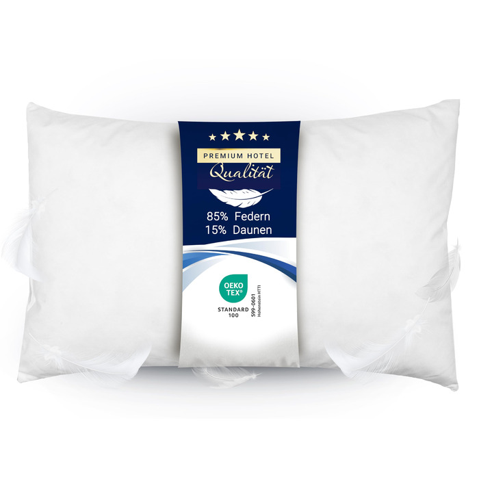 Пухова подушка ZOLLNER, 85 пір&39я, 15 пух, 40x60 см, біла 40 x 60 см