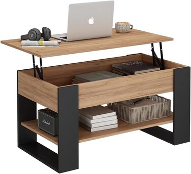 Журнальний столик Vicco Lifto, дуб/антрацит, 92 x 51 см з функцією підйому