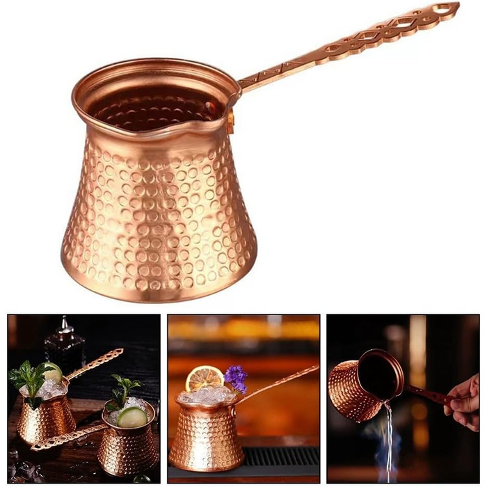 Турецька грецька арабська кавоварка Кавоварка з молотом Турецька мідна кавоварка Кавоварка з дерев'яною ручкою Турецька кавоварка