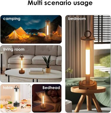 Ліхтар для кемпінгу Підвісний ліхтар з 3 режимами, портативний ліхтар з USB-акумулятором 2000 мАг для кемпінгу, до 18 годин, для дому, приміщень, спальні, вулиці, походів, скелелазіння, подорожей, нічний, сірий