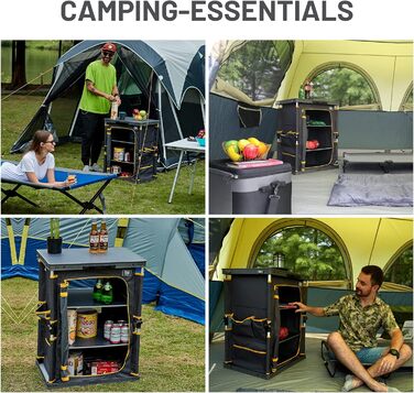 Складана кемпінгова шафа TIMBER RIDGE, розкладна кемпінгова кухня, автомобільна розкладна шафа, кухонний ящик, розкладна шафа, універсальний портативний з сумкою для перенесення, сірий