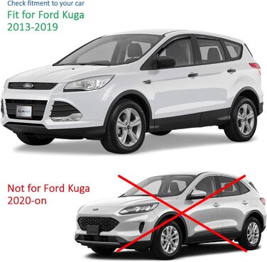 Вітровий дефлектор CLIM ART для/сумісний з Ford Kuga II 2013-2019 Чохол від дощу, дефлектор дощу, інтегровані дефлектори, 4 шт. и, чорний для Ford Kuga 2013-2019, інтегрований